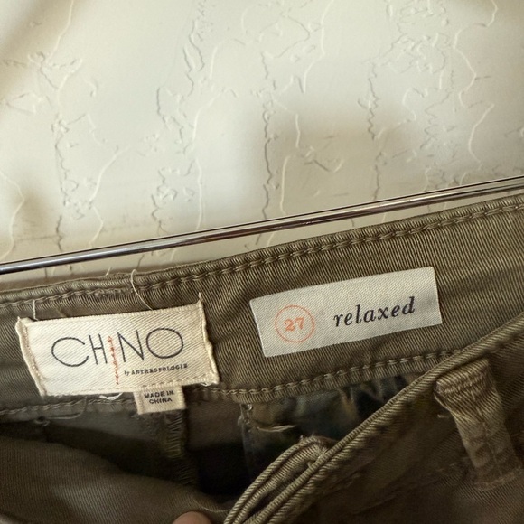 Anthropologie|Relaxed striped chino pants in olive color,size 27•••Boho style - Picture 10 of 14
